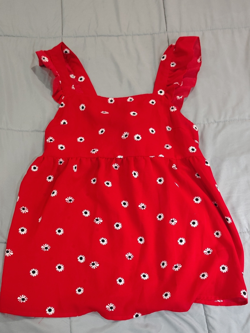 SHEIN Red Floral Print Short Sleeve Top